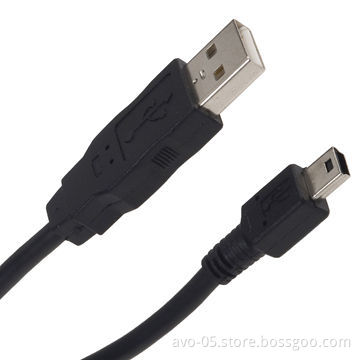 USB A Male to Mini 5P Data Cable with PVC Jacket